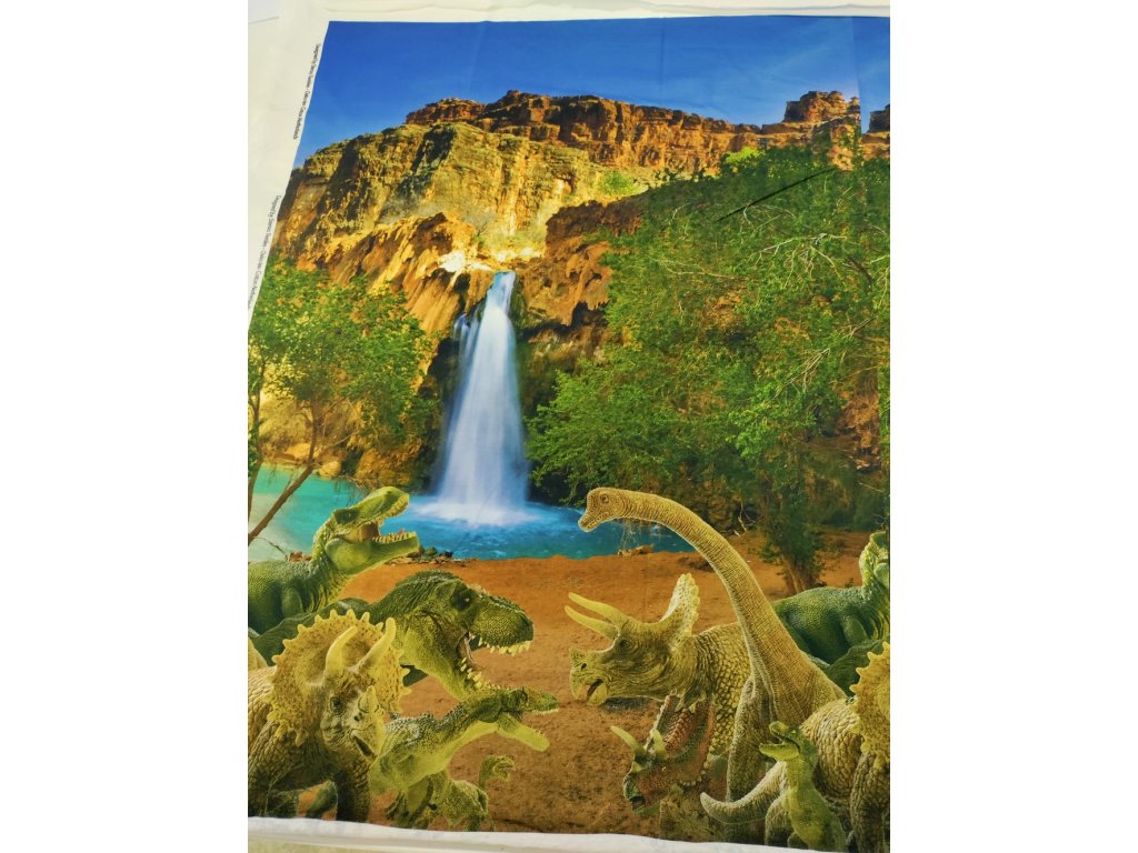Panel panoramatický - úplet, dinosauři 70 cm