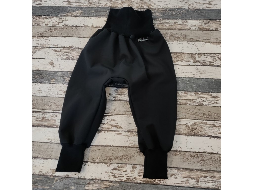 Softshellové kalhoty s beránkem Yháček, černá/černá