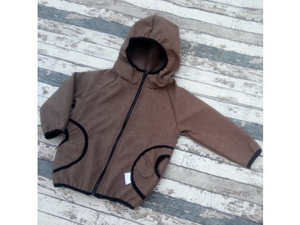 Softshellová bunda Yháček, zimní, žíhaná, hnědá, vel. 86