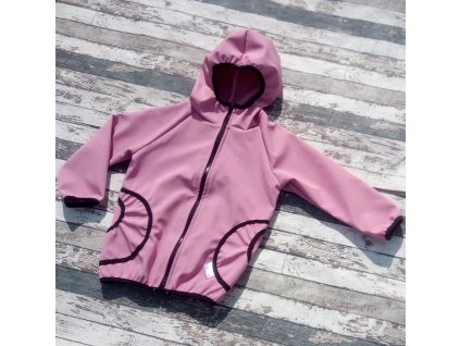 Softshellová bunda Yháček, zimní, žíhaná, růžová