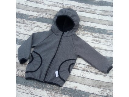 Softshellová bunda Yháček, zimní, žíhaná, šedá, POSLEDNÍ KUSY
