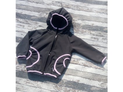 Softshellová bunda Yháček, zimní, šedá/světle růžová, POSLEDNÍ KUSY