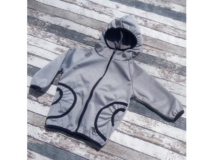 Softshellová bunda Yháček, zimní, světle šedý melír, vel. 122