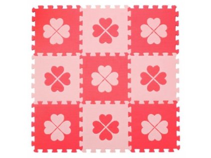 Pěnové BABY puzzle Růžové čtyřlístky, 9 ks