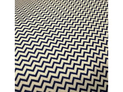 Plátno drobný cikcak navy