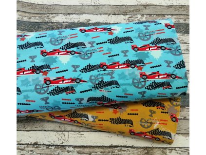 Teplákovina závodní auta na aqua