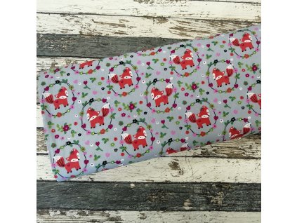 Plátno lišky na šedé