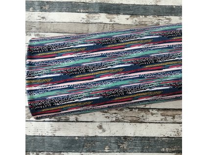 Teplákovina nepravidelné pruhy barevné