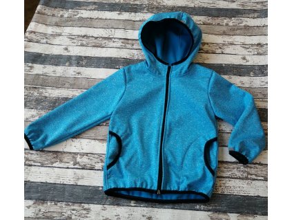 Softshellová bunda Yháček LONG, zimní, tyrkysový melír, vel. 128