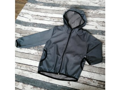 Softshellová bunda Yháček LONG, podzim, světle šedá, vel. 128