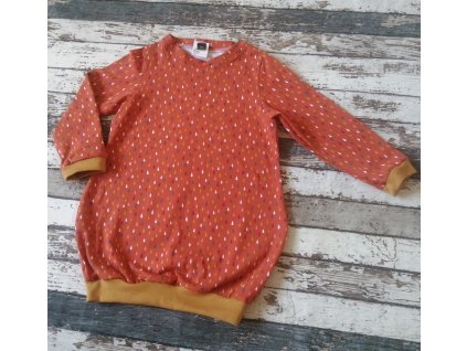 Balónové šaty Yháček, barevné kapky na terakotě, POSLEDNÍ KUSY