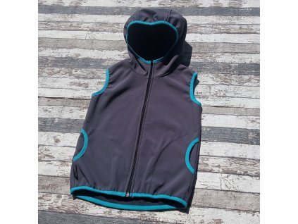 Softshellová Vesta Yháček, zima, šedá/tyrkys, vel. 86