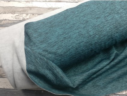 Teplákovina počesaná petrolejový melír