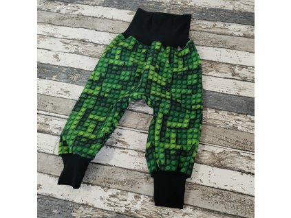 Zimní softshellové kalhoty Yháček, stavebnice zelená