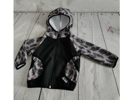 Softshellová bunda Yháček, zimní, peříčka a mandaly na šedé