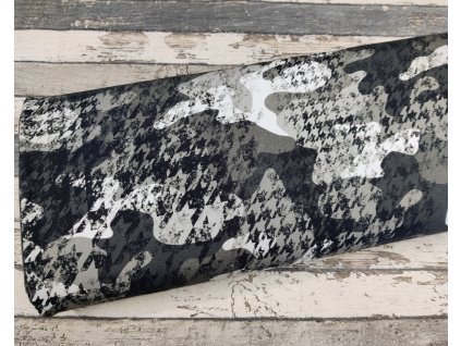 Teplákovina stříbrný maskáč a kohoutí stopa