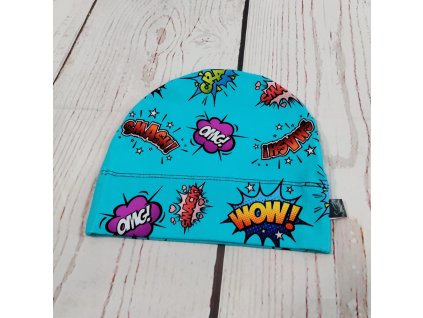 Rostoucí čepička Yháček, komix tyrkys, DOPRODEJ