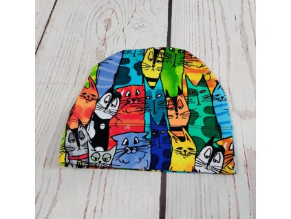 Rostoucí čepička Yháček, barevné kočky