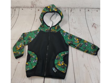Softshellová bunda Yháček, zimní, stavební stroje na khaki, vel. 92