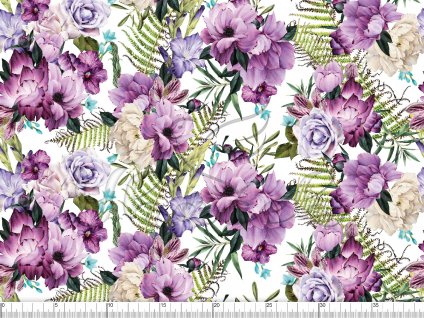 Zakázkový tisk, softshell, kočárkovina... Květy a kapradí