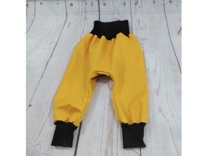 Softshellové kalhoty Yháček, podzim, Hořčice/černá