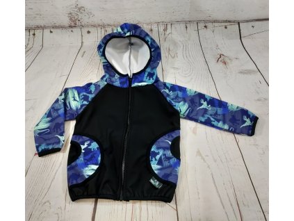 Softshellová bunda Yháček, zimní, Dinosauři na navy