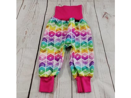 Zimní softshellové kalhoty Yháček, Duhový cikcak, POSLEDNÍ KUSY