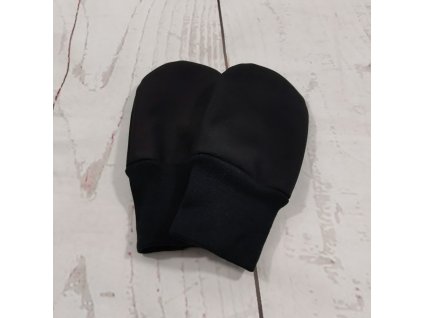 Mini softshellové rukavice bez palce s merinem, černé
