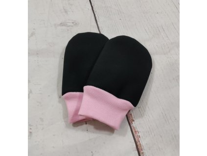 Mini softshellové rukavice bez palce s merinem, černá/světle růžová, vel. M