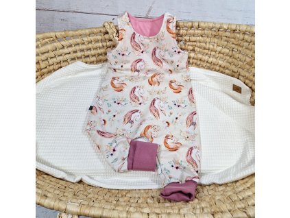Lacláčky (romper) Yháček, boho jednorožci, DOPRODEJ