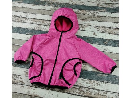 Softshellová bunda Yháček, letní, růžový melír, DOPRODEJ