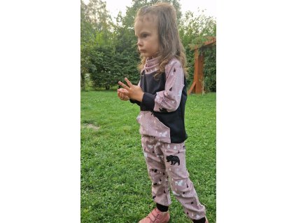 Mikina Yháček NEW, Lesní zvěř na starofialové/černá
