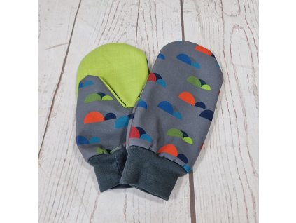 Softshellové rukavice, kopečky na šedé, L