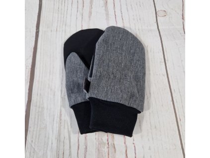 Softshellové rukavice s merinem, Šedé žíhané