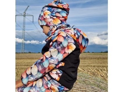 Softshellová bunda s beránkem Yháček, Pastelové lístky