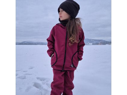 Softshellová bunda s beránkem Yháček, Bordó