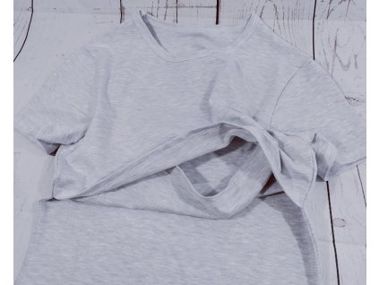 Kojicí tričko Basic Yháček, světle šedý melír, vel. XL, prané