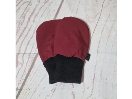 Mini softshellové rukavice bez palce, bordó