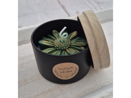 Sójová svíčka AMI LUMEA, Zelená gerbera