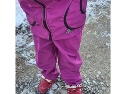 Softshellové kalhoty s beránkem Yháček, ostružinové