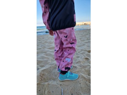 Zimní softshellové kalhoty Yháček, Lesní zvěř na starorůžové