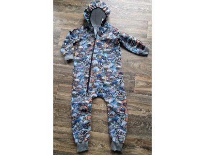 Rostoucí kombinéza softshellová, zimní s flísem, Cestovatelská, vel. 110