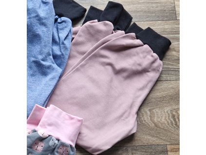 Rostoucí tepláčky Yháček, Starofialová/černá, vel. 122