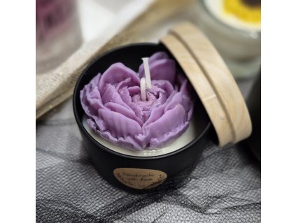 Sójová svíčka AMI LUMEA, Fialová růže