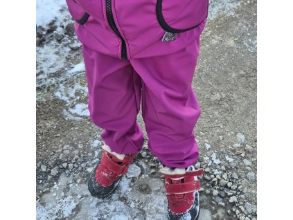 Softshellové kalhoty Yháček, zimní, ostružinové
