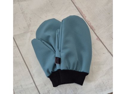 Softshellové rukavice s beránkem, Dusty mint