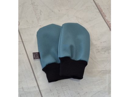 Mini softshellové rukavice bez palce s beránkem, dusty mint