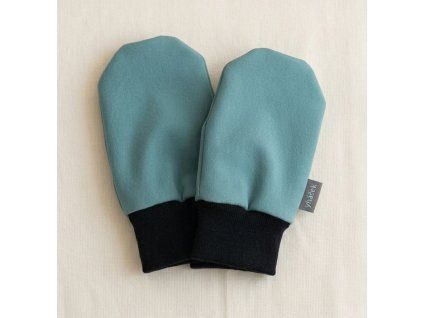 Mini softshellové rukavice bez palce s beránkem, dusty mint