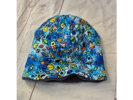 Šmoulí čepička Yháček, Vesmír na modré, flís, vel. XS