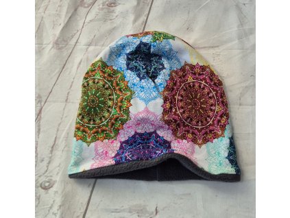 Šmoulí čepička Yháček, Mandaly, flís, vel. XS